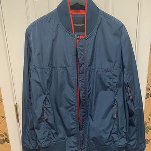 Marc New York Navy Bomber Jacket with Red Accents
